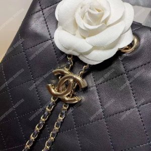 Chanel Large Drawstring Bag Black - Image 6
