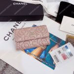 Chanel Flap Card Holder Satin Finish Goatskin Pink