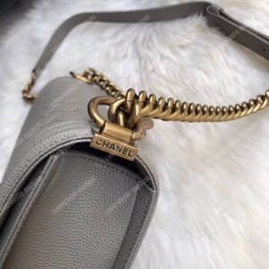 Chanel Boy Medium Handbag Grey - Image 4