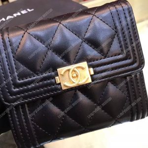 Chanel Boy Small Flap Wallet Black - Image 7