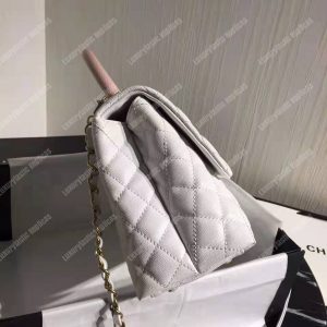 Chanel Flap Bag With Top Handle White - Image 6