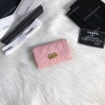 Chanel Boy Small Flap Wallet Pink