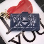 Lady Dior Calfskin Card Holder Denim Blue