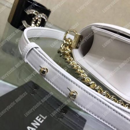 Chanel Small Boy Handbag White - Image 5