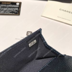 Chanel Classic Card Holder Grained Calfskin Iridescent Turquoise - Image 9