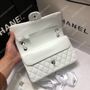 Chanel Medium Classic Handbag White - Image 4