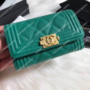 Chanel Boy Small Flap Wallet Green - Image 7