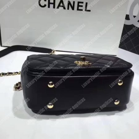 Chanel Small Flap Bag With Top Handle Black - Image 6