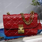 Dior Lambskin DiorAddict Flap Bag Burgundy