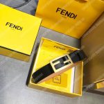 Fendi Black Leather Baguette Belt