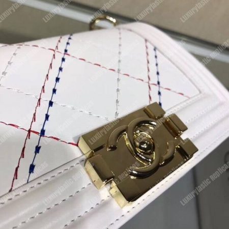Chanel Small Boy Handbag White - Image 7