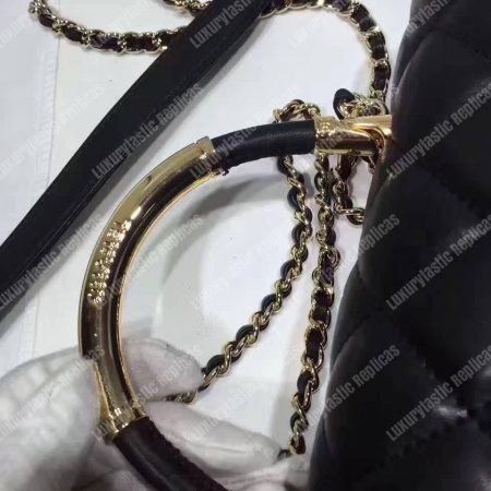 Chanel Medium Flap Bag With Top Handle Black - Image 6