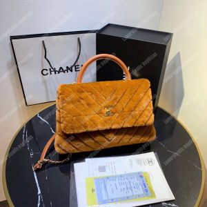 Chanel Flap Bag With Top Handle Beige - Image 3
