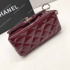 Chanel Mini Flap Bag Burgundy - Image 5