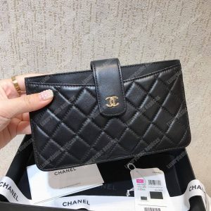 Chanel Classic Pouch Lambskin Leather Black - Image 5
