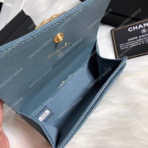 Chanel Boy Small Flap Wallet Blue - Image 4
