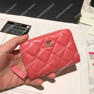Chanel Classic Zipped Coin Purse Pink - Image 4