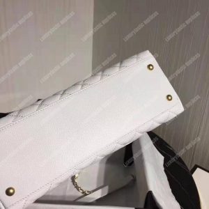 Chanel Flap Bag With Top Handle White - Image 7