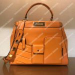 Fendi Peekaboo Iconic Medium Orange Leather Bag