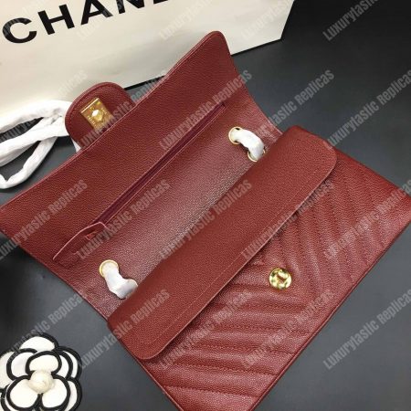 Chanel Classic Medium Handbag Burgundy - Image 5