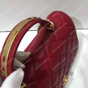 Chanel Small Flap Bag With Top Handle Red - Image 5
