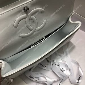 Chanel Medium Classic Handbag White - Image 3