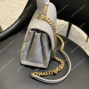 Chanel Flap Bag With Top Handle Lambskin White - Image 3