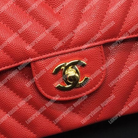 Chanel Classic Medium Handbag Red - Image 6