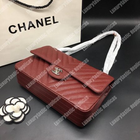 Chanel Classic Medium Handbag Burgundy - Image 5