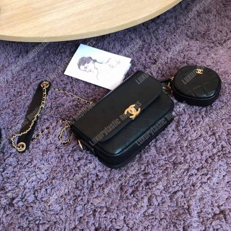 Chanel Flap Bag & Coin Purse Black - Image 3