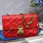 Dior Lambskin DiorAddict Flap Bag Red