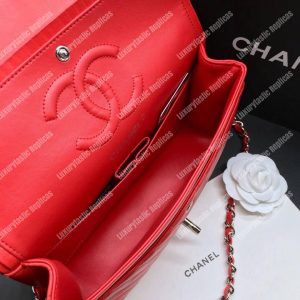 Chanel Classic Medium Handbag Red - Image 5