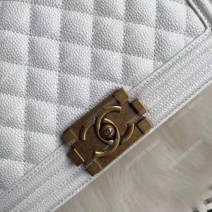 Chanel Boy Medium Handbag White - Image 7