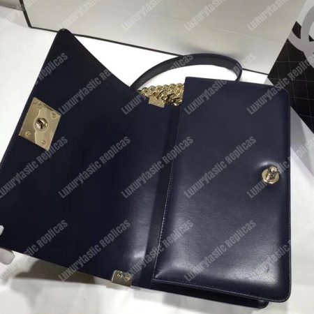 Chanel Boy Handbag Navy Blue - Image 5