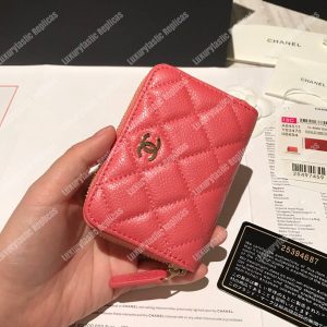 Chanel Classic Zipped Coin Purse Pink - Image 3