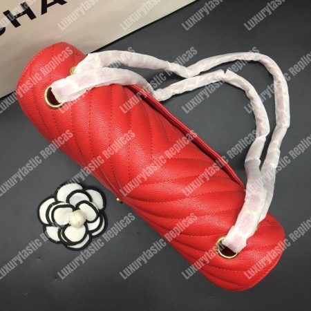 Chanel Classic Medium Handbag Red - Image 5