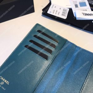 Classic Passport Holder Caviar Leather Turquoise - Image 8