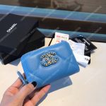 Chanel 19 Zipped Coin Purse Blue