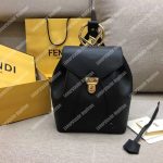 Fendi Black Leather Backpack