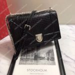 Diorama Black-Toned Metallic Calfskin Flap Bag