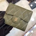 Chanel Classic Small Flap Wallet Green