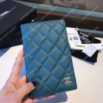 Classic Passport Holder Caviar Leather Turquoise