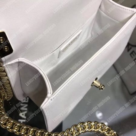Chanel Small Boy Handbag White - Image 3