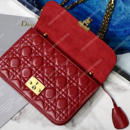 Dior Lambskin DiorAddict Flap Bag Burgundy - Image 5