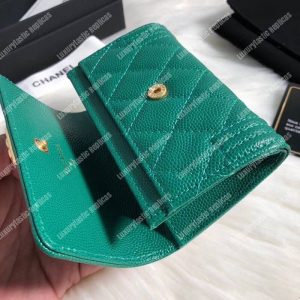 Chanel Boy Small Flap Wallet Green - Image 3