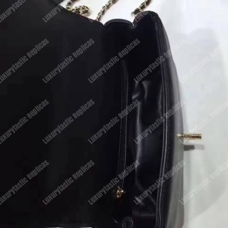 Chanel Small Flap Bag With Top Handle Black - Image 3