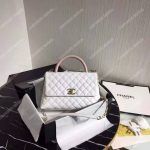 Chanel Flap Bag With Top Handle White