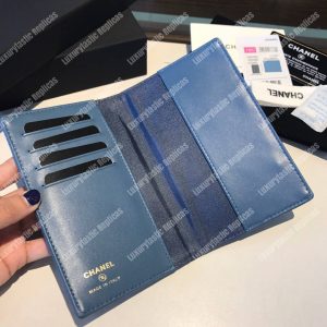 Classic Passport Holder Caviar Leather Blue - Image 7