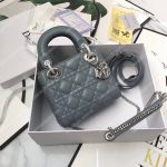 Mini Lady Dior Lambskin Bag Storm Blue