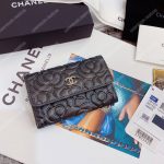 Chanel Flap Card Holder Satin Finish Goatskin Black